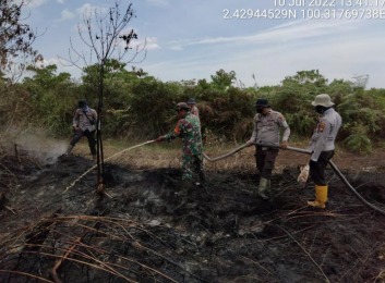 Kebakaran Lahan terjadi di Rokan Hilir Riau, Tersebar di 5 Titik dan 4 Desa