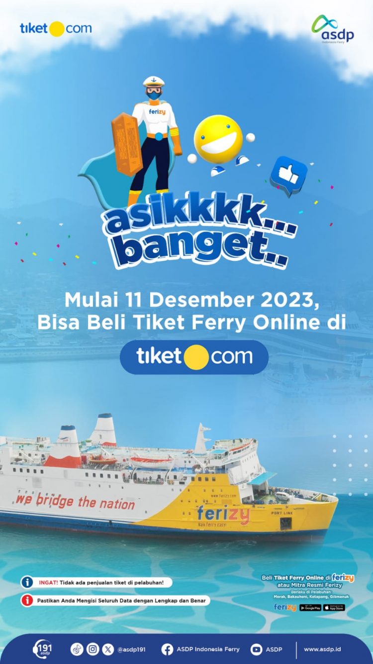 Tingkatkan Layanan Tiket Online, Sekarang Bisa Beli Tiket Ferry melalui Tiket.com