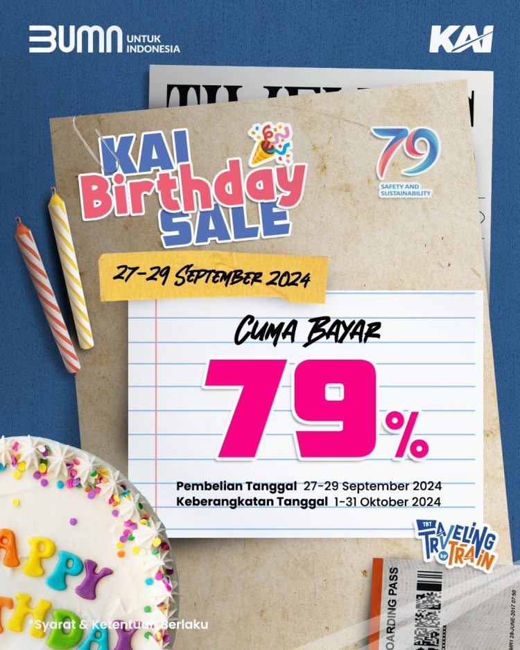 Peringati HUT Ke-79 KAI, Ada Promo Tiket Cuma Bayar 79 Persen Naik Kereta Api