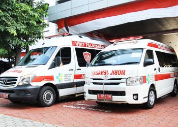 Ilustrasi mobil Ambulans.
