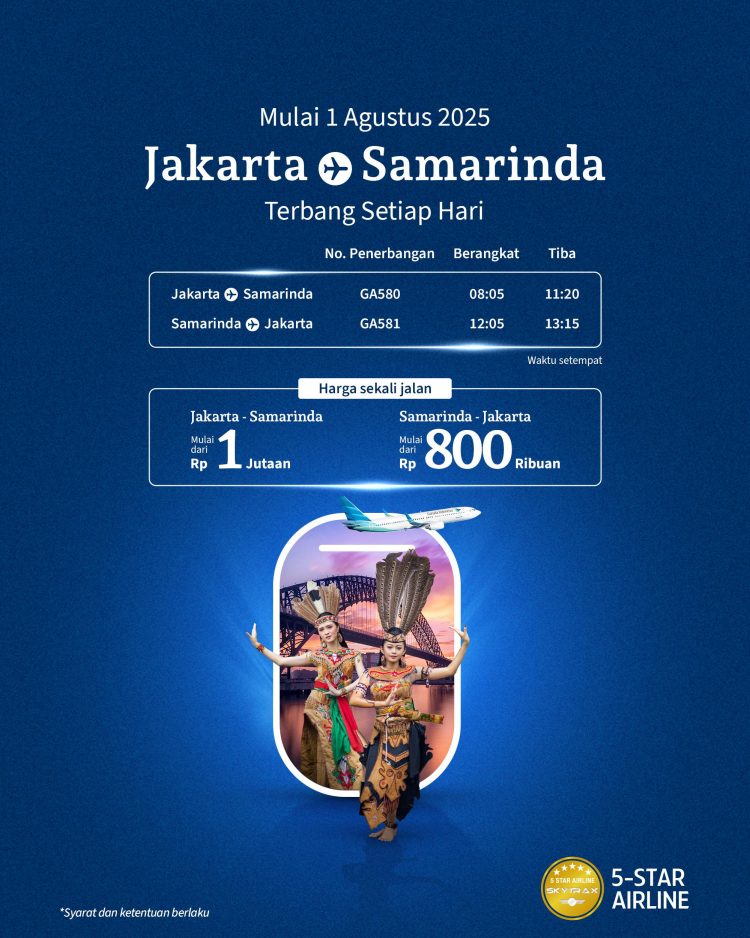 Garuda Indonesia Terbang Jakarta-Samarinda, Dongkrak Penerbangan ke Kaltim