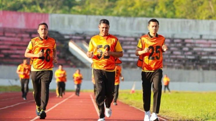 Ratusan Personel Polres Kuansing Ikuti Tes Kesamaptaan