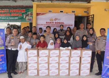 Satlantas Rohil Salurkan Bantuan ke Panti Asuhan pada Hari Bhayangkara