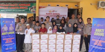 Satlantas Rohil Salurkan Bantuan ke Panti Asuhan pada Hari Bhayangkara