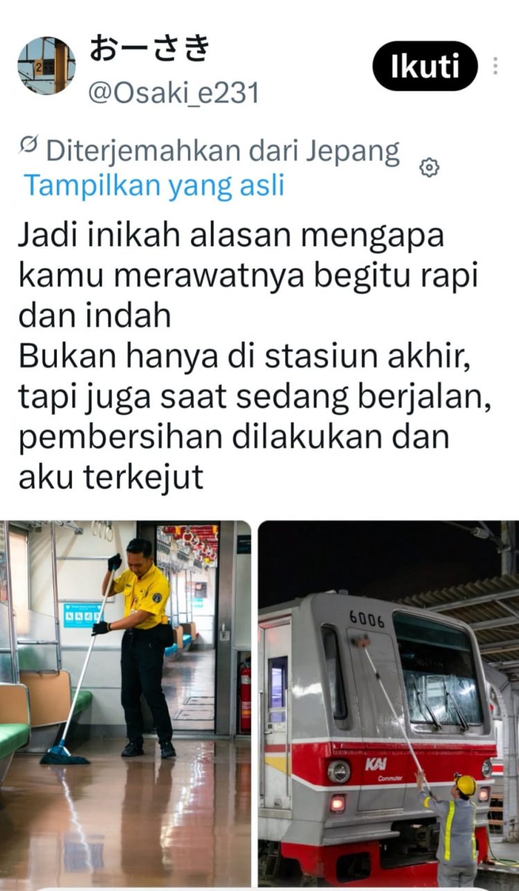 Kebersihan KRL Diapresiasi Netizen Jepang